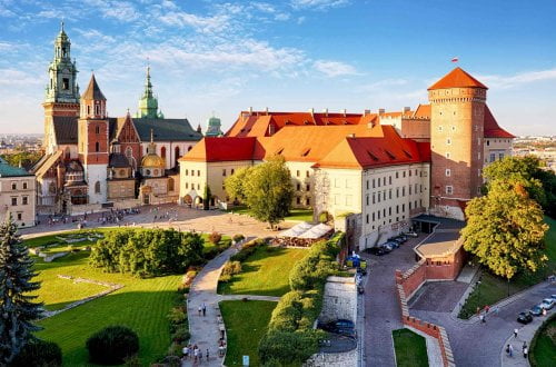 Kraków Wawel - widok na zamek z lotu ptaka