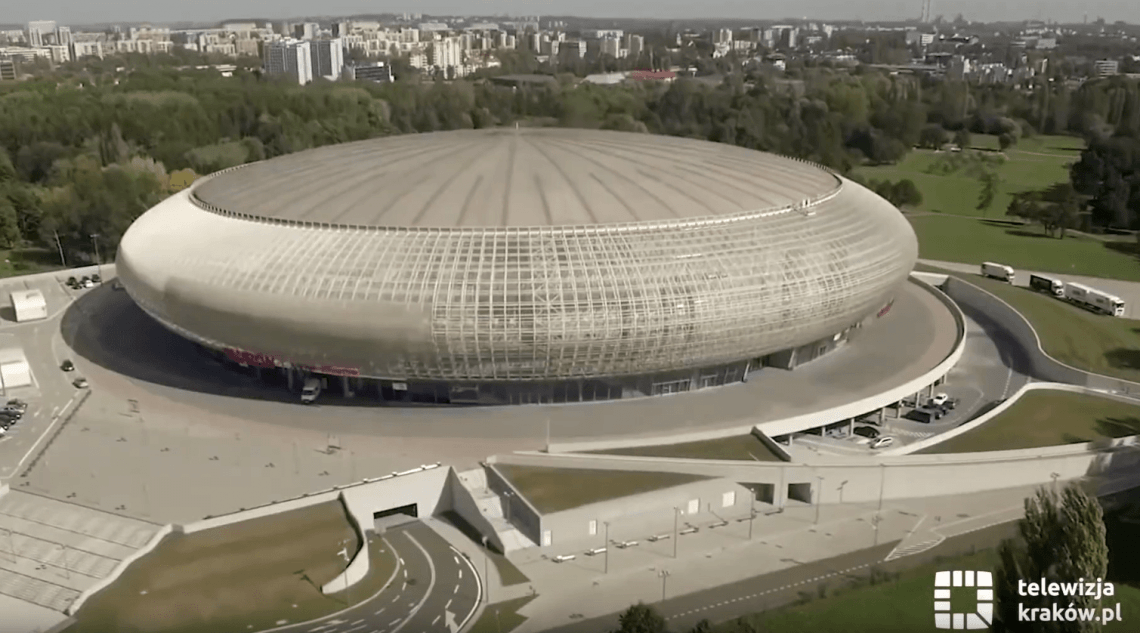 Tauron Arena Kraków - widok z lotu ptaka