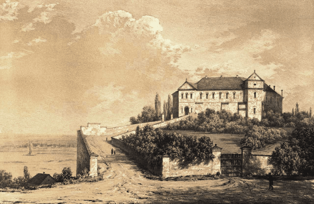 Zamek w Pułtusku nad rzeką Narew - Kitografia Napoleona Ordy 'Album Widoków' - 1882r.