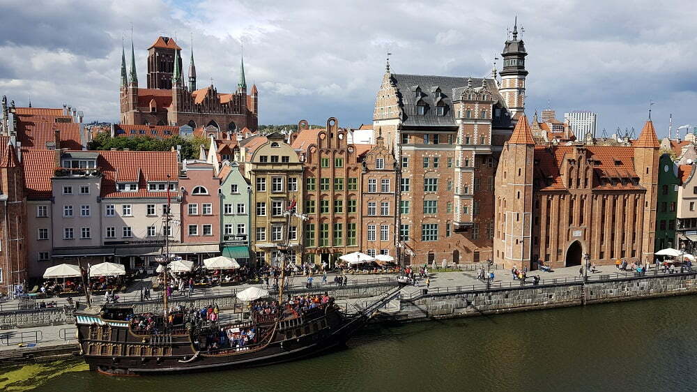 Gdańsk - statek piracki, Motława, bazylika mariacka