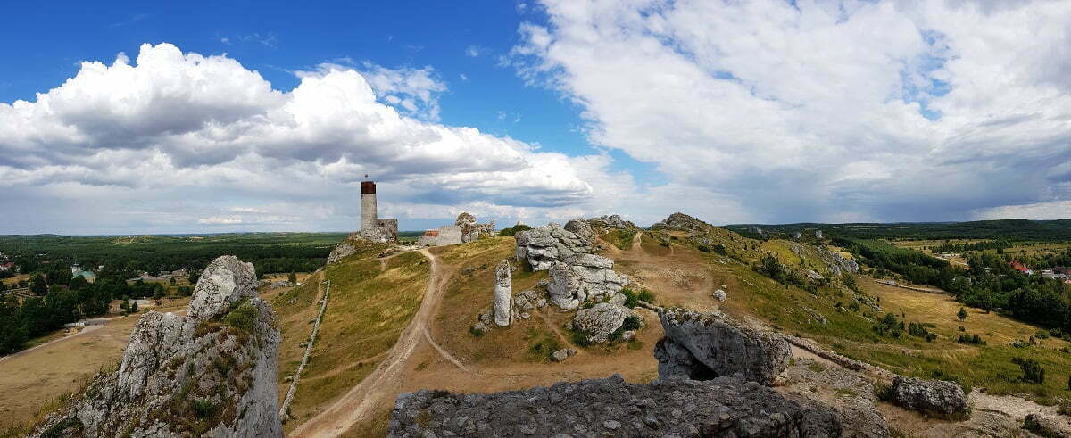 Zamek w Olsztynie panorama