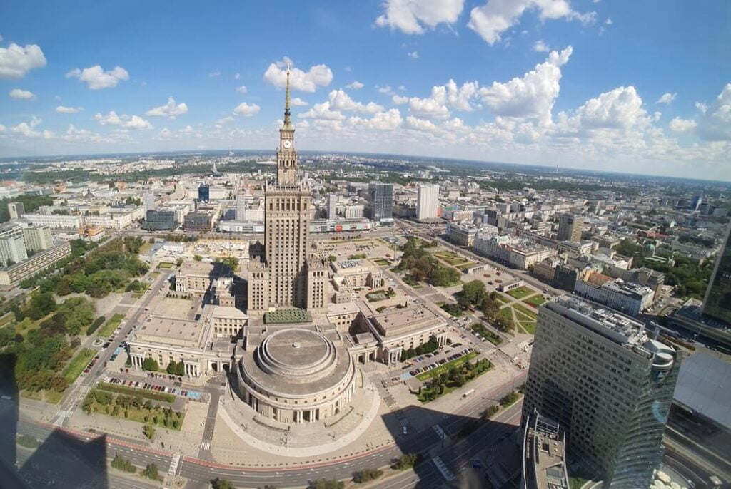 palac kultury i nauki w warszawie panorama